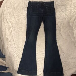 Express Dark Indigo Flare Jeans